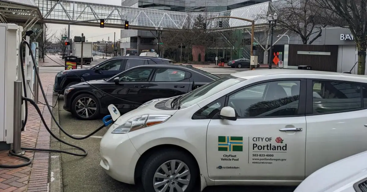 Commercial EV chargers serving a government vehicle