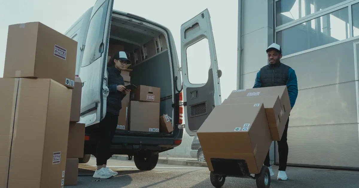 EV chargers installed at a warehouse distribution yard
