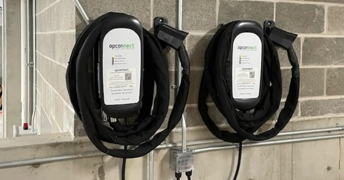 EV chargers installed at a workplace/multifamily parking garage